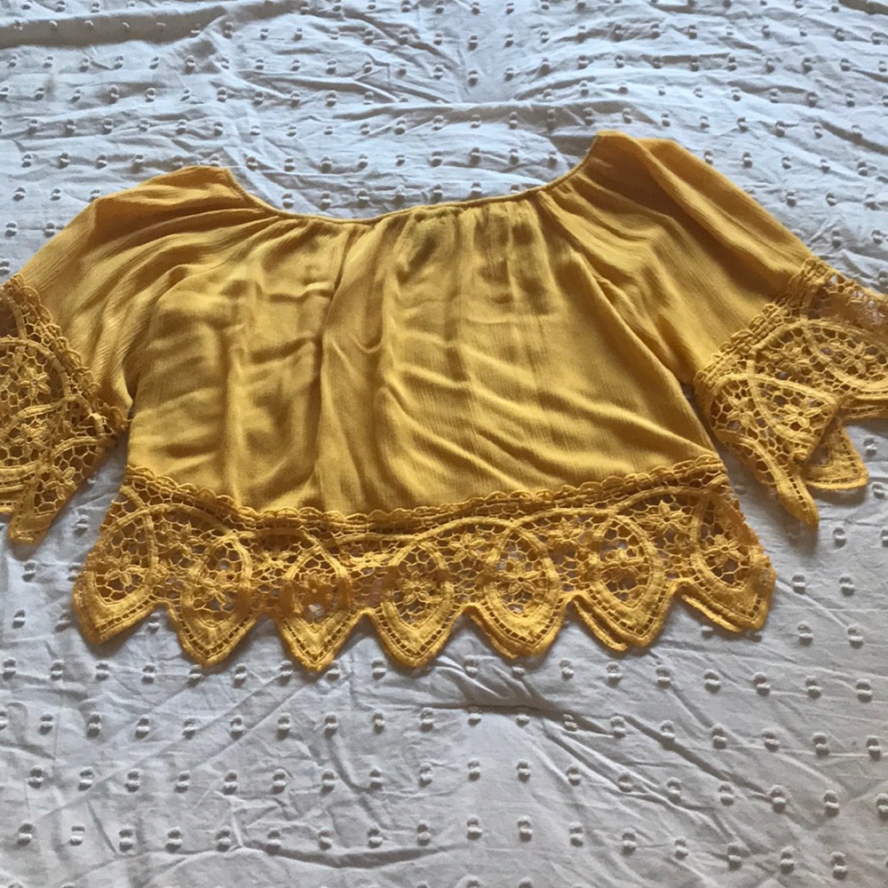 Mustard yellow crop top